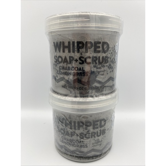 2 PACHA SOAP Charcoal Lemongrass Whipped Soap Scrub, 10 oz Sealed - Picture 1 of 6